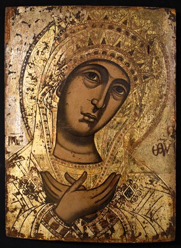 Antica Icona Greca "La Vergine annunciata"